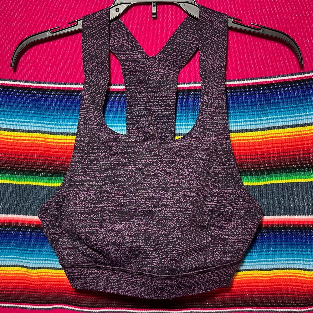 Lululemon Fast & Free Bra (Nulux) Salt Dark Mystic Black Size 8